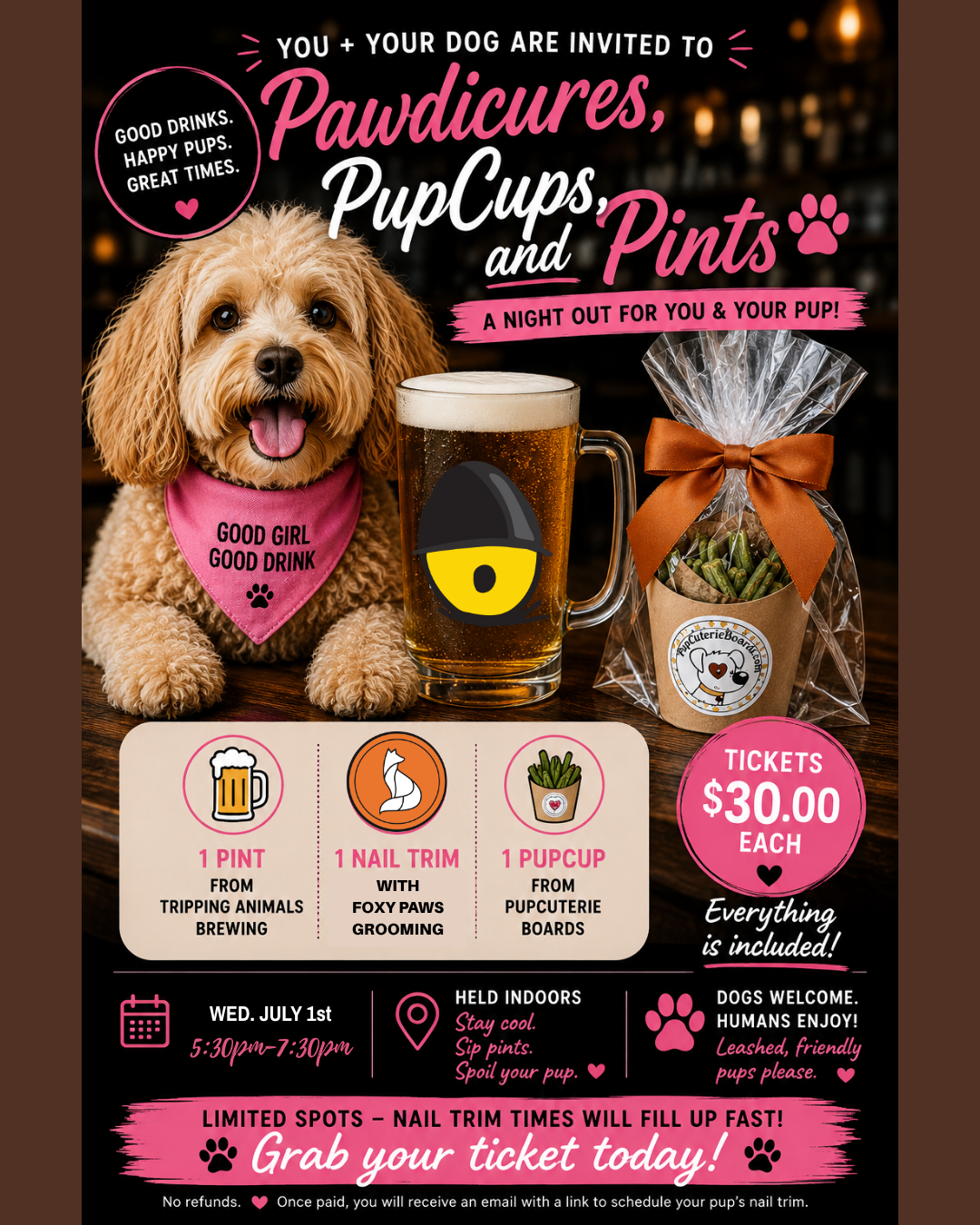 Pawdicures, PupCups, and Pints!